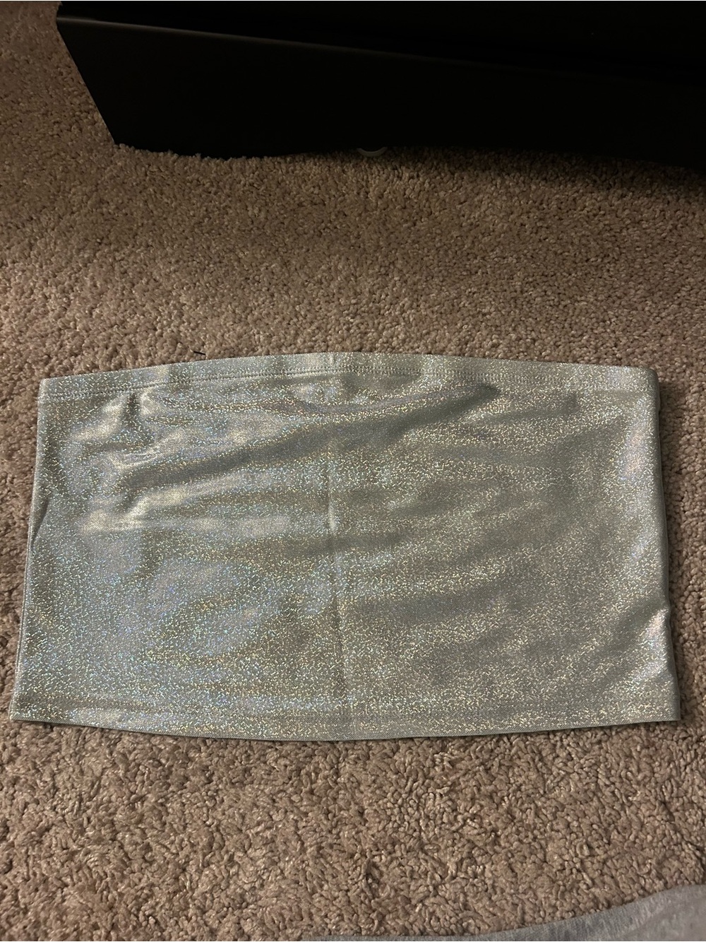 Sparkle Metallic Silver Tube Top
